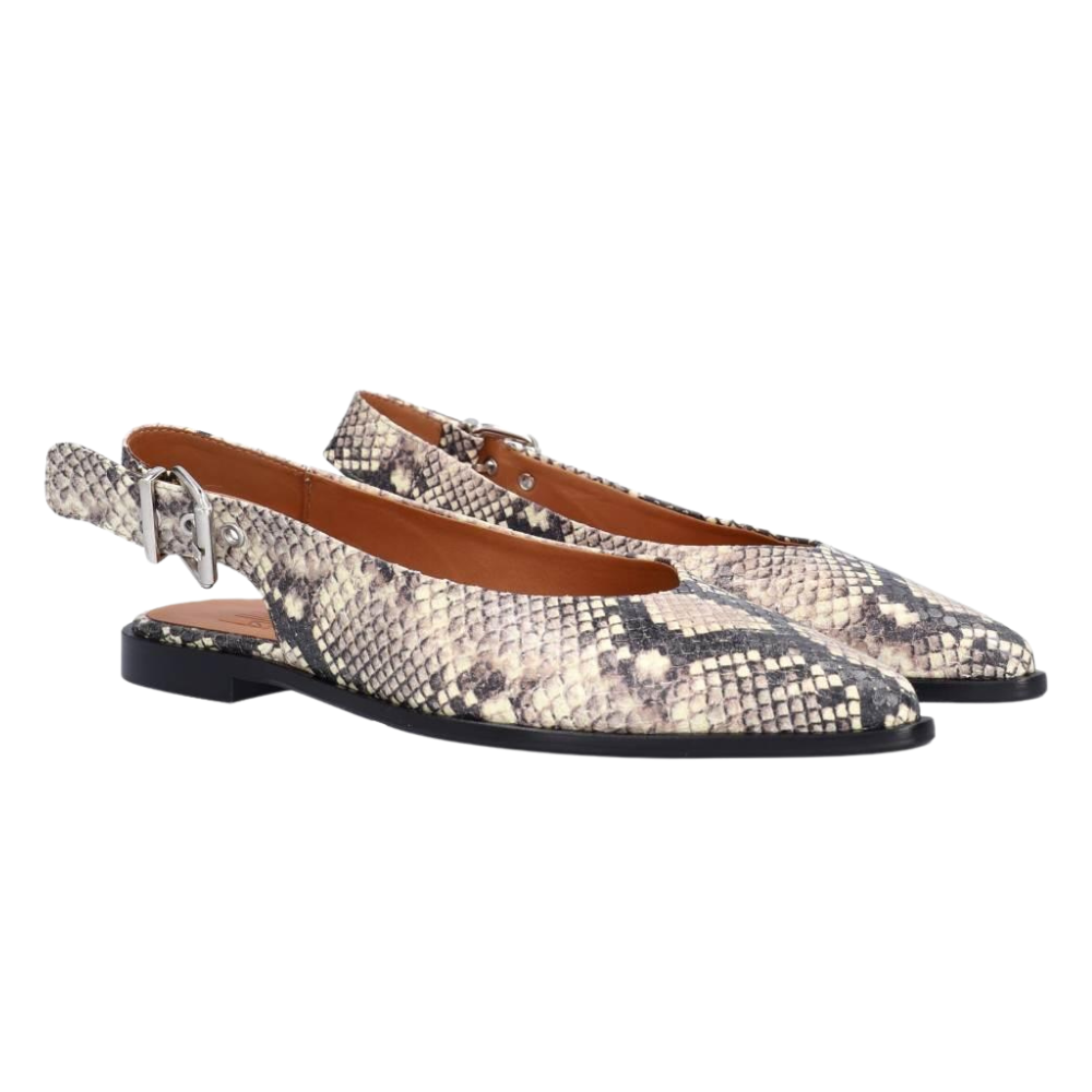 Slingback ballerinasko - Off white medina snake 32